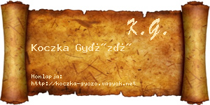 Koczka Győző névjegykártya